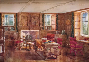 Uma sala de estar elisabetana, século c19th, 1923