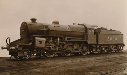 Uma locomotiva de tráfego misto LMS, c1930s.