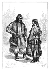 Um casal Ostyak, Ásia, 1895