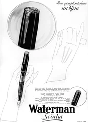Um anúncio para canetas Waterman, 1938
