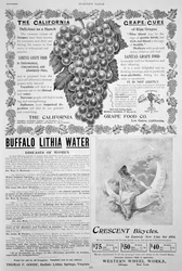 Uma página de publicidade em Harpers Bazar, Páscoa, 1894