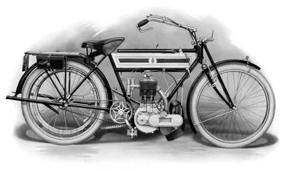 Uma motocicleta Triumph antiga, 1911-1912