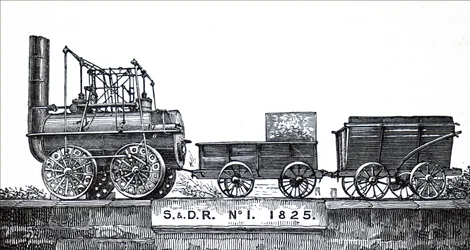 Um motor Locomotive I construído por George Stephenson