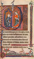 Uma página iluminada do Saltério Vaux-Bardolf, c1310, 1937