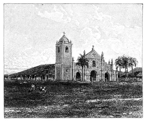 Uma antiga igreja jesuíta, Pirayu, Paraguai, 1895