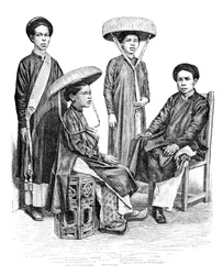Chefes e mulheres annameses, Vietnã, 1895