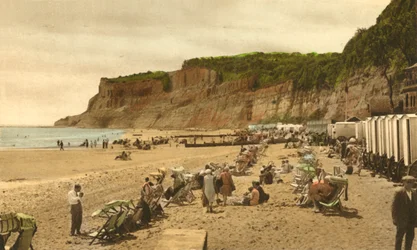 Praia de Appley e penhascos, Shanklin, IW, 1933.