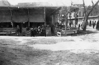Cafeteria árabe, Bagdá, Mesopotâmia, Primeira Guerra Mundial, 1918