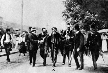 Detenção de Gavrilo Princip, assassino do arquiduque Francisco Fernando, 1914