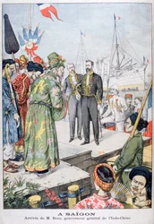 Chegada em Saigon de Paul Beau, Governador Geral da Indochina, 1902