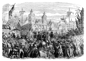 Chegada das tropas francesas no México, 1864, final do século XIX