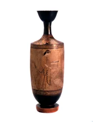 Ártemis com um cisne. Lekythos, terra branca, c490 aC