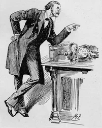 Arthur Balfour falando na Câmara dos Comuns, 1890s 1906.