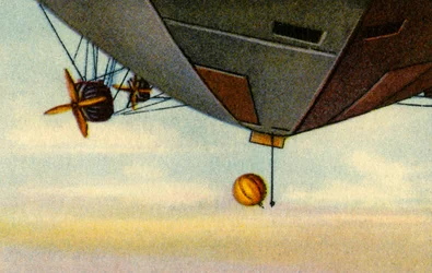 Ascensão do zepelim, expedição ao Ártico, 1932.