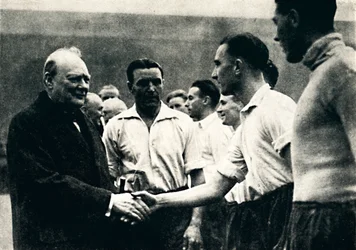Futebol de associação em Wembley - Inglaterra x Escócia, 4 de outubro de 1941, 1945.