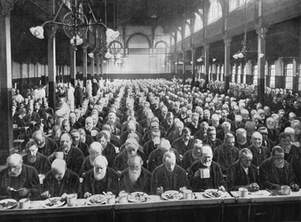 No jantar, St Marylebone Workhouse, Londres, c1901 1903