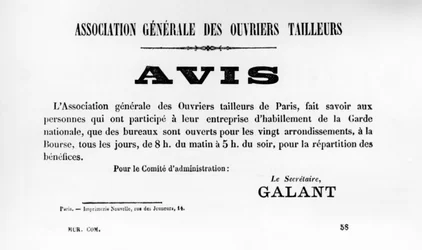 Avis, dos cartazes políticos franceses da Comuna de Paris, maio de 1871