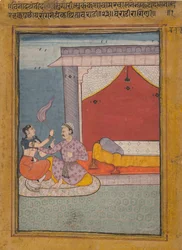 Bairadi Ragini: Fólio de uma série ragamala Garland of Musical Modes, ca. 1605-6.