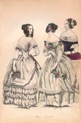 Vestidos de baile, do século XIX.