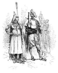 Banjari homens e mulheres, Orissa, Índia, 1895