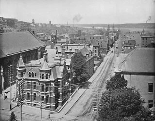 Rua Barrington, Halifax, Nova Escócia, c1897.