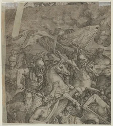 Batalha da ponte da Milvia, fragmento verso, 1500s.