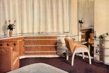 Quarto em Hampstead, Londres, projetado por J. Duncan Miller para a Sra. Schneerson, 1937.