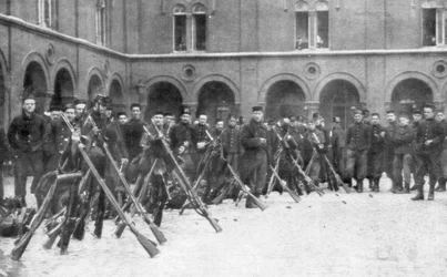 Soldados belgas da 9ª Brigada Mista, Batalha de Liège, Bélgica, 5-16 de agosto de 1914