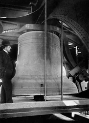 Sino na torre do Big Ben, Palácio de Westminster, Londres, c1905