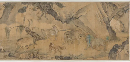 Bestiário de animais reais e imaginários, dinastia Ming, 1368-1644.