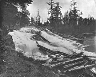 Big Falls, Rio Peshtigo, Wisconsin, EUA, c1900.