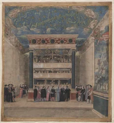 Palácio Binche durante as celebrações em agosto de 1549, 1549.