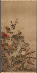 Pássaros e flores, período Edo, século XVIII.