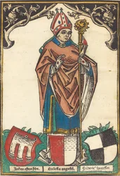 Bispo de Augsburg com três brasões, c. 1485.