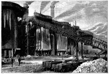 Alto-fornos, Barrow Hematite Iron and Steel Company, Barrow em Furness, Cumbria, 1890
