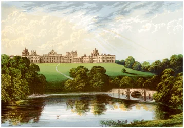 Palácio de Blenheim, Oxfordshire, casa do duque de Marlborough, c1880