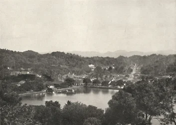 Vista do lago de Kandy de Greory-Road para NNW, 1926