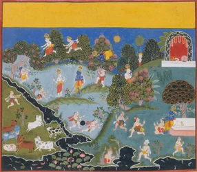 Blindmans Bluff ... de um Bhagavata Purana disperso Histórias antigas do Senhor Vishnu, c1715-20.