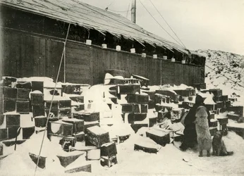 Blocos de gelo ... para determinar a taxa de evaporação, 1908, 1909