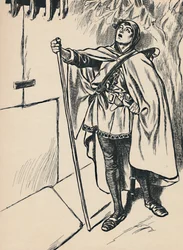 Blondel canta sob a janela de Richards, c1907