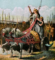 Boadicea e seu exército, c1850