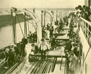 Broca de barco a bordo do Aquitania., C1930.
