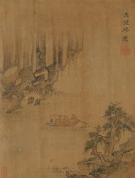 Passeio de barco para Red Cliff, possivelmente dinastia Ming, 1368-1644.