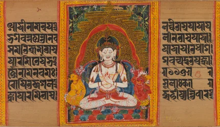 Bodhisattva Maitreya ... Manuscrito da Perfeição da Sabedoria, início do século XII.