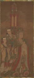 Bodhisattva e atendentes, século XIV.