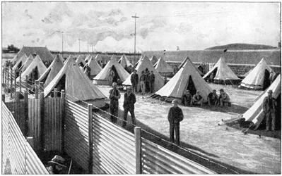 Prisioneiros bôeres em um campo em Bloemfontein, 2ª Guerra dos Bôeres, 1899-1902