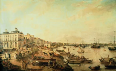 Bordéus, porto, pintura 1805