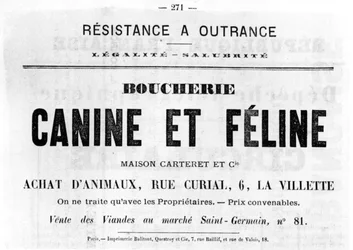 Boucherie Canine et Feline, dos cartazes políticos franceses da Comuna de Paris, maio de 1871