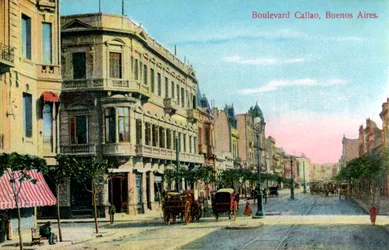 Boulevard Callao, Buenos Aires, Argentina, final do século XIX ou início do século XX