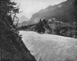 Bow River Rapids, Banff, Territórios do Noroeste, Canadá, c1900.